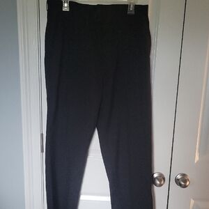 Elegant Black Dress Pants with Tapered Fit and Elastic Waist